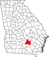 Округ Коффі на мапі штату Джорджія highlighting
