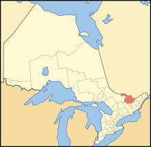 Renfrew County in Ontario Map of Ontario RENFREW.svg