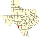 Map of Texas highlighting Maverick County.svg