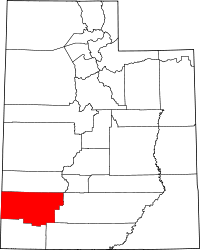 Locatie van Iron County in Utah