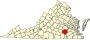 Mappa della Virginia che evidenzia Dinwiddie County.svg