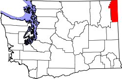 Map of Washington highlighting Pend Oreille County.svg