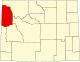 Map of Wyoming highlighting Teton County