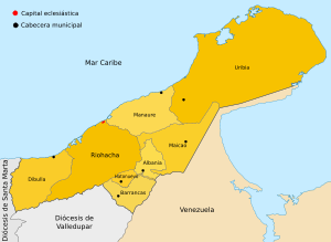Map of the Diocese of Riohacha