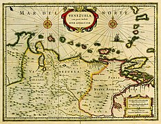 Parte austral de la Nueva Andalucía y la provincia de Venezuela en 1635.