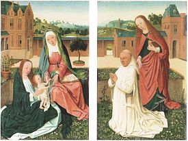 The Brunswick diptych, after which the anonymous master is designated. Master of the Brunswick Diptych - Diptych opened.jpg