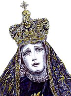 Illustrazione della statua della Madonna Addolorata che si conserva nella Chiesa rettoria di San Rocco ad Aversa.