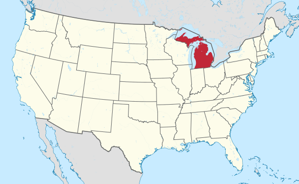 Michigan in United States (US48).svg