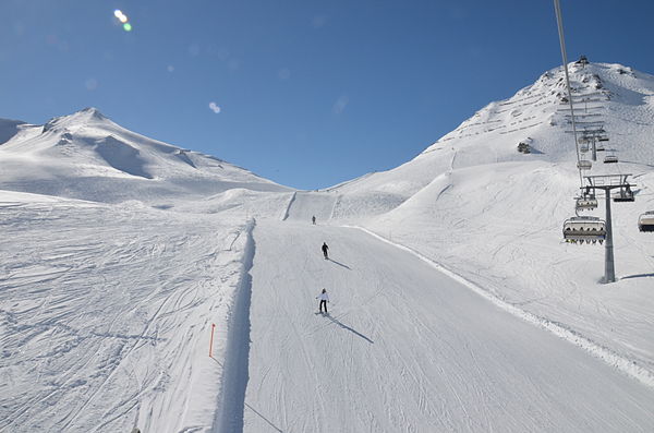 A piste in Serfaus, Austria