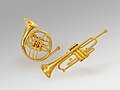 Miniature gold horn and trumpet.jpg