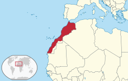 Situo de Maroko en ĝia regiono.