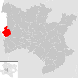 Locatie van de gemeente Nöchling in de wijk Melk (klikbare kaart)