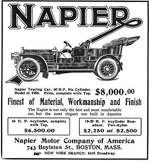 Napier Motor Company of America - 1906. Napier-auto 1906 ad.jpg