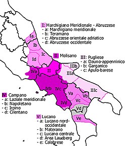 Dialetto dell'area Abruzzese occidentale nel sistema dei dialetti meridionali intermedi