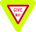 (RG-6) Give Way (with fluorescent backing for extra visibility, not official)