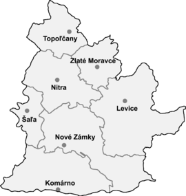 Mapa Nitrianskeho kraja