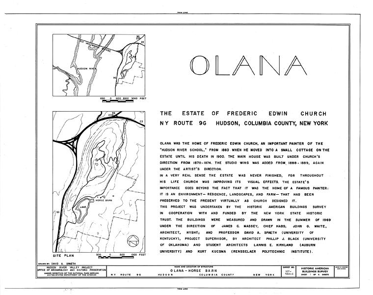 File:Olana, Horse Barn, State Route 9G, Hudson, Columbia County, NY HABS NY,11-HUD,1C- (sheet 1 of 4).tif