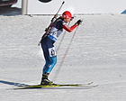 Čeština: Olga Podchufarovová z Ruska před sprintem žen na Světovém poháru 2014-15 v Novém Městě na Moravě English: Olga Podchufarova at Biathlon World Cup 2015 in Nové Město, Czech Republic – sprint women