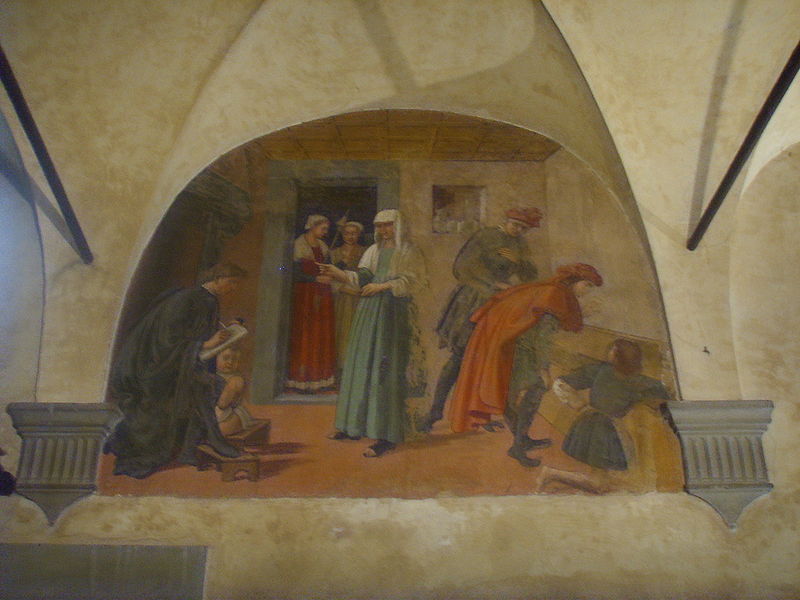 File:Oratorio dei buonomini di san martino, bottega di Domenico ghirlandaio, lunetta 06.JPG