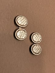 Pair of cufflinks with woven human hair