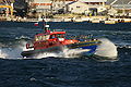 Pilot boat Parmelia, leaving Fremantle harbour to retreive the harbour Pilot