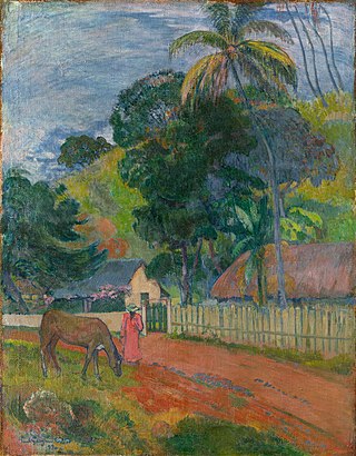 <i>Landscape, Horse on the Road</i> Painting by Paul Gauguin