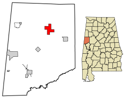Location of Reform in Pickens County, Alabama.