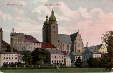 Plauen, die Johanniskirche um 1900