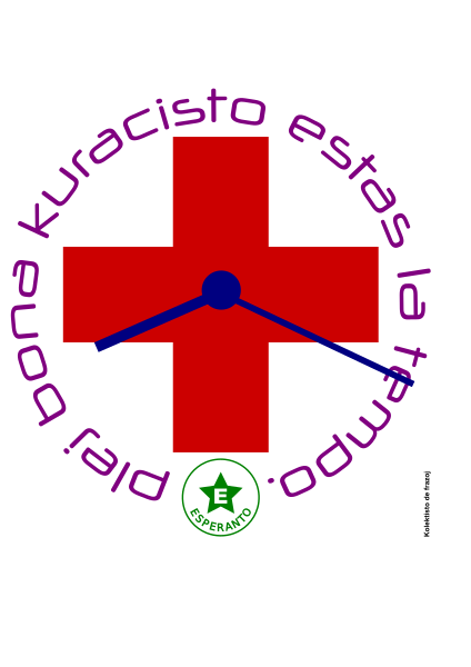 File:Plej bona kuracisto estas la tempo. -eo.svg