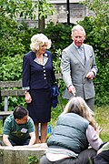 Charles, Prince of Wales, and Camilla, Duchess of Cornwall, visiting Hackney City Farm in Haggerston, East London (6 May 2009)