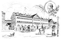 Polytechnische Schule in der Königstraße in Stuttgart, vor 1862.