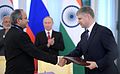 Prime Minister Narendra Modi and President Vladimir Putin witness the signing a package of agreements following Russian-Indian talks in Saint Petersburg, 2017 (3).jpg