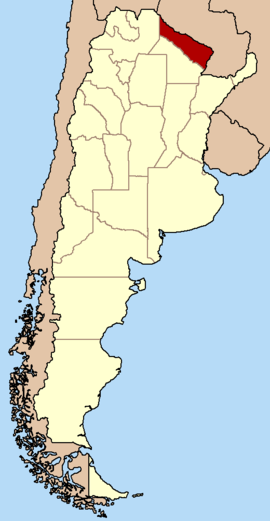 फोर्मोसाचे आर्जेन्टिना देशाच्या नकाशातील स्थान