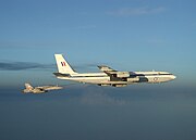 RAAF EB-707 (33 Sqn) refuelling a US Navy F-A-18 Hornet (VFA-131)