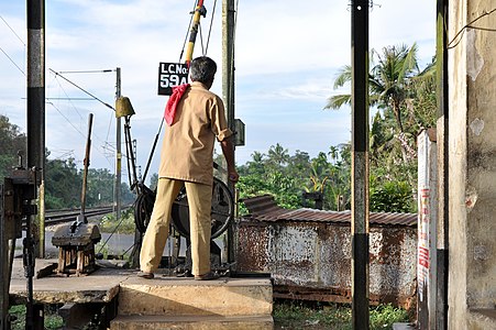 Railway Gatekeeper in Kerala, India