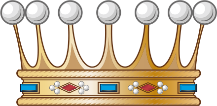Typical Freiherr coronet with seven pearls, as used on a coat of arms