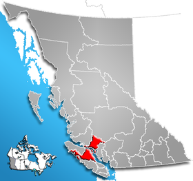 Locatie van het regionale district Comox-Strathcona