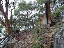 The remains of one of several old shacks on Spectacle Island in the Hawkesbury River, N.S.W. - 2009