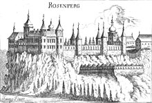 Die Rosenburg. Kupferstich von Georg Matthäus Vischer, 1673