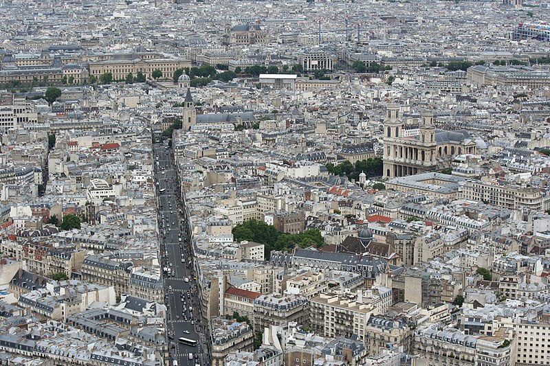 File:Rue de Rennes and Church of Saint Sulpice, as seen from Tour Montparnasse, 2013..jpg