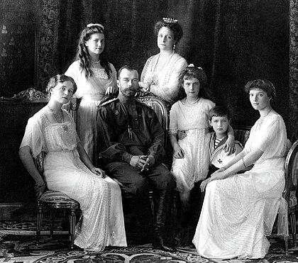 The last official portrait of the Imperial Romanov family.