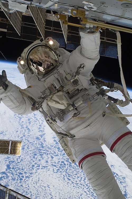 Behnken carrying out a spacewalk during the STS-130 mission