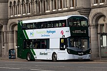 First Aberdeen Wright StreetDeck Hydroliner FCEV on Union Street, Aberdeen in September 2022 SV70BWL First Aberdeen 39702 Wright Streetdeck Hydroliner FCEV.jpg