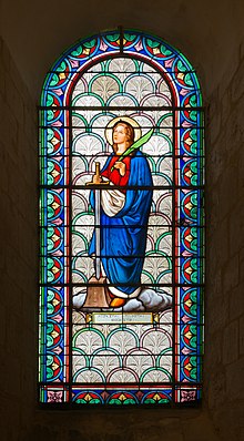Saint-Eutropius basilica, Saint Vasius stained glass window, Saintes, Charente-Maritime, august 2015.jpg