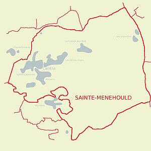 Carte de Sainte-Menehould présentant les différents quartiers.