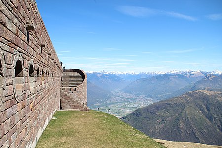 a view to Bellinzona and Cima di Medeglia from Santa Maria degli Angeli