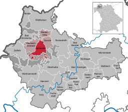 Läget för Schondra i Landkreis Bad Kissingen