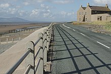 The B5300 coast road approaching Dubmill Point, north of Allonby. Seacroft Farm.jpg