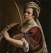 『アレクサンドリアの聖カタリナとしての自画像』1615年-1617年 ロンドン・ナショナル・ギャラリー所蔵