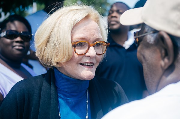 McCaskill visiting protesters during the Ferguson unrest